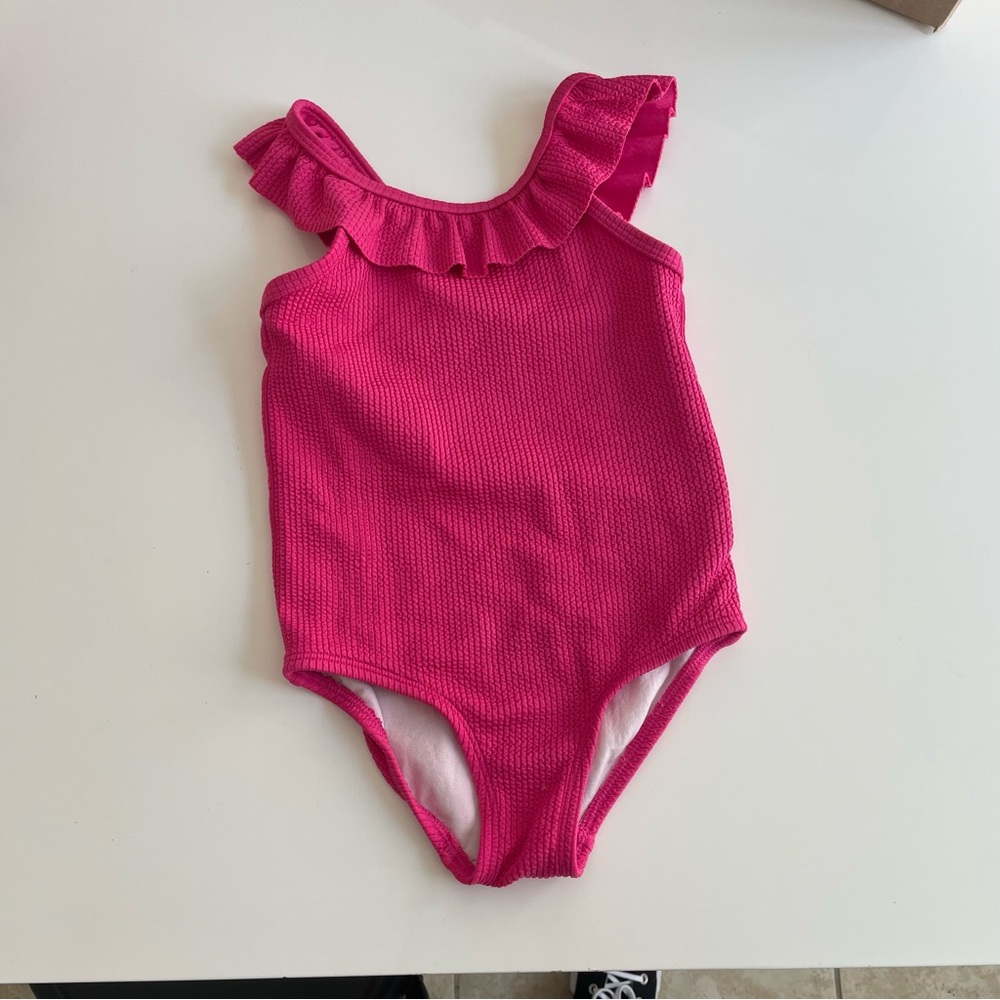 Carter’s Toddler Girl Pink Ruffled One-Piece Swimsuit 4T